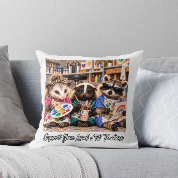 Item preview, Support Your Local Art Teachers Funny Raccoon Skunk Possum designed and sold by WeirdlyMild.
