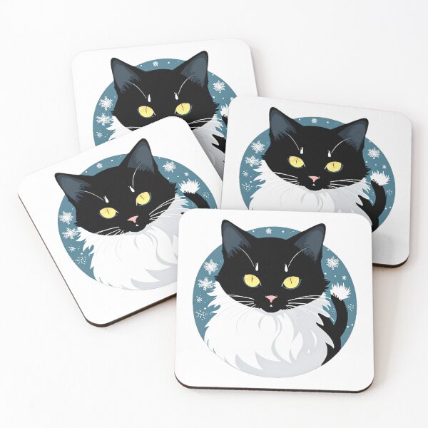 Item preview, Glowing Eyes Black Cat Christmas Badge designed and sold by For-Cat Studio.
