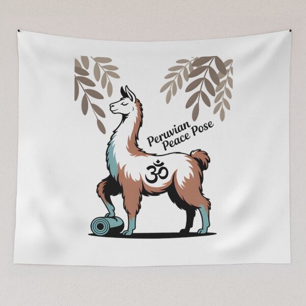 Item preview, Peruvian Peace Pose Terracotta Llama Yoga Illustration designed and sold by 108stillness.