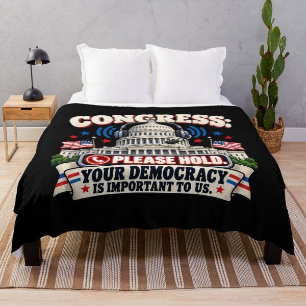 Item preview, Congress: Please Hold – Your Democracy Is Important to Us | Funny Nonpartisan Political Satire designed and sold by signshirtz.