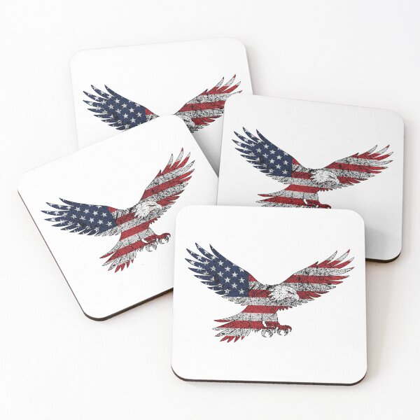 Item preview, Vintage American Flag Bald Eagle - Retro Patriotic Eagle designed and sold by Marshallamoakohene.