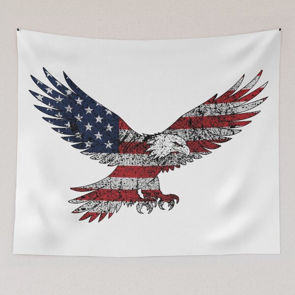 Item preview, Vintage American Flag Bald Eagle - Retro Patriotic Eagle designed and sold by Marshallamoakohene.