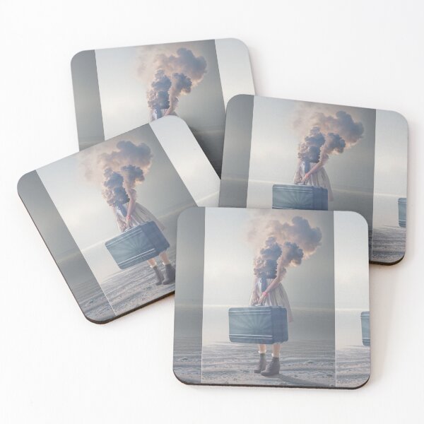 Item preview, Surreal Teleportation Sequence of Woman with Suitcase in Dust Cloud designed and sold by Vizerskaya.