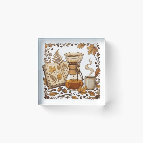 Item preview, Autumn Herbarium Book And Pour Over Coffee designed and sold by Coffread.