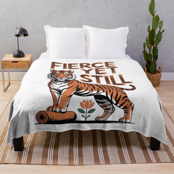 Item preview, Fierce Yet Still Tiger Lotus Yoga Illustration designed and sold by 108stillness.