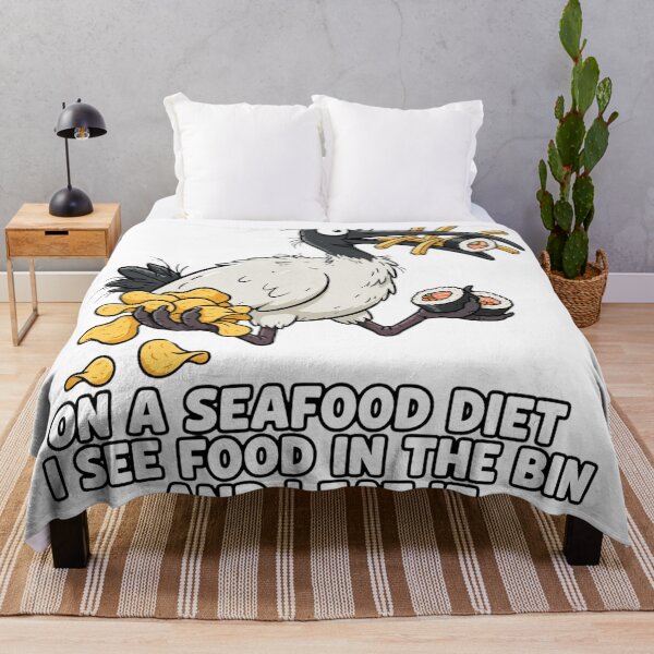 Item preview, Funny Bin Chicken Seafood Diet Aussie Ibis Cartoon designed and sold by Yellowriversss.