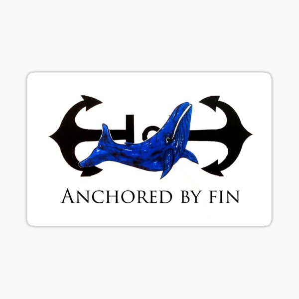 Anchored by fin Sticker
