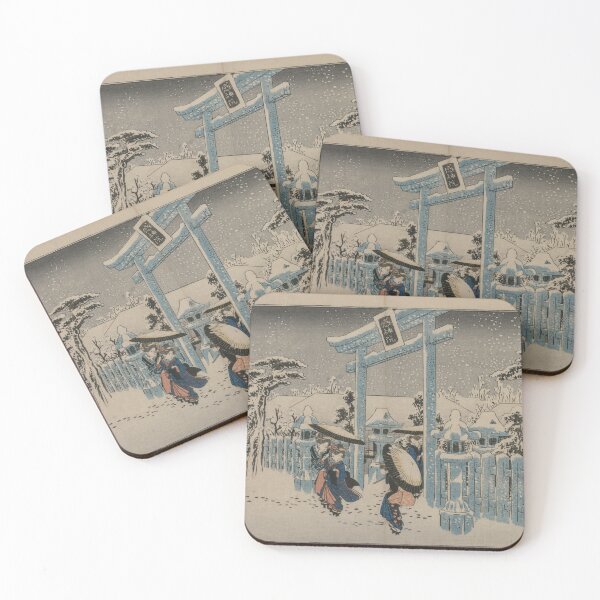 Item preview, Snow at Gion Shrine – Hiroshige Print designed and sold by MartinPA.