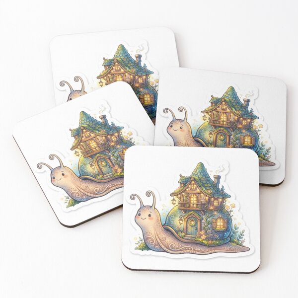 Item preview, Whimsical Snail Carrying Miniature Glowing House Shell Fairy Tale Art designed and sold by SAMORA ORIGINALS.