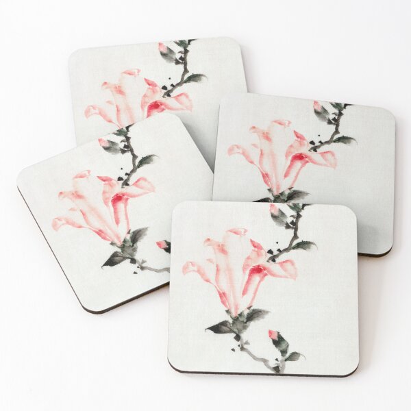 Item preview, Katsushika Hokusai’s pink flower (1760-1849) vintage Japanese Ukiyo-e style. designed and sold by AngyDesigns49.
