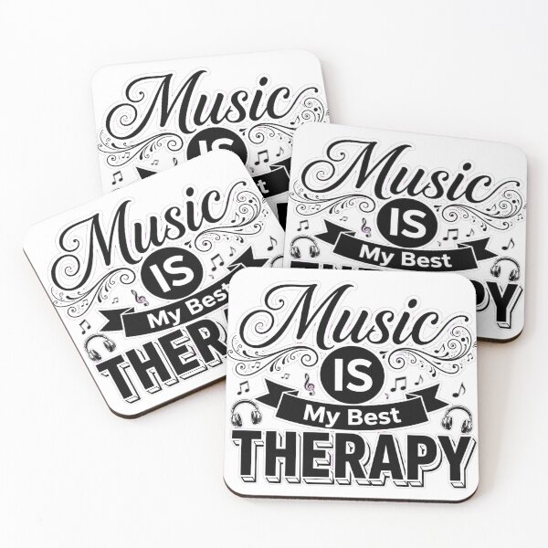 Item preview, Music Is My Best Therapy - Vintage Typography & Headphones Art designed and sold by cozypaperstudio.