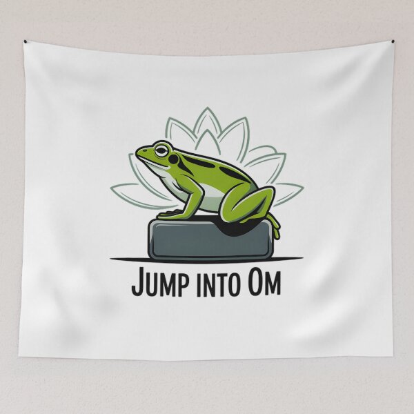 Item preview, Jump Into Om Green Frog Lotus Line Art Illustration designed and sold by 108stillness.