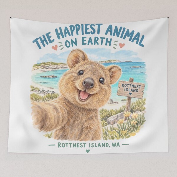 Item preview, Happiest Animal Earth Cute Quokka Rottnest Island Selfie designed and sold by Yellowriversss.