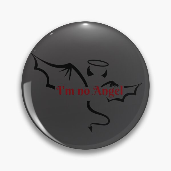 Item preview, 'I'm no Angel – Red slogan on black typography design designed and sold by sannimoe.