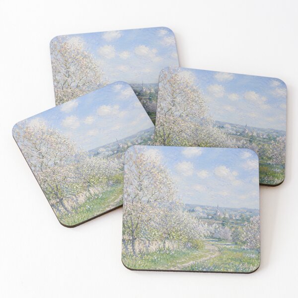 Item preview, Spring Blossom Orchard Path to a French Village – Pastel Impressionist Countryside Art designed and sold by Amalia Gutyz.