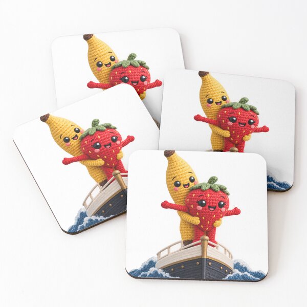 Item preview, Kawaii Strawberry Banana Amigurumi Ship Adventure designed and sold by Tiny Stitch World.