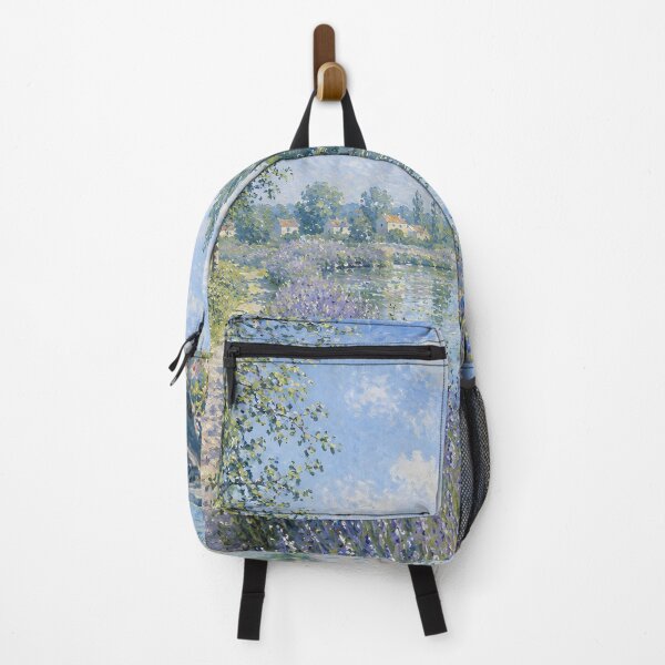 Item preview, Lavender Flowers and Rowboat on a French River – Impressionist Waterside Landscape designed and sold by Amalia Gutyz.