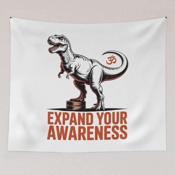 Item preview, T-Rex Yoga Block Dinosaur Illustration Design designed and sold by 108stillness.