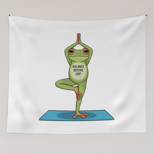 Item preview, Yoga Frog Tree Pose Mandala Balance Illustration designed and sold by 108stillness.