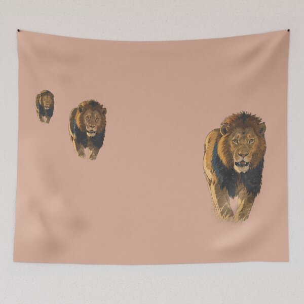 Item preview, Majestic Lion Marching Sequence Minimalist Wildlife Art designed and sold by BLUESKY11a.