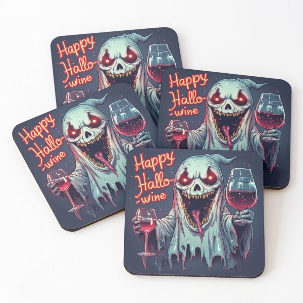 Item preview, Happy Hallo-Wine Spooky Ghost Wine Lover Pun designed and sold by FusionCipher.