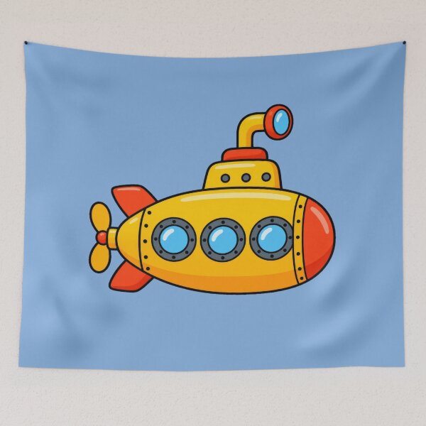 Item preview, Cute Yellow Submarine Cartoon Ocean Adventure for Kids designed and sold by Alaa-love-art.