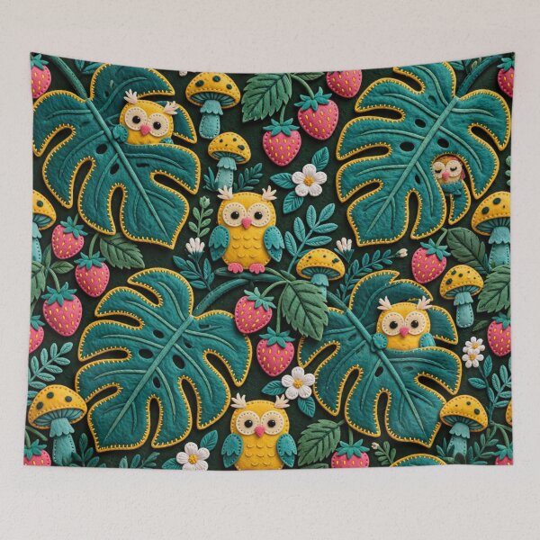 Item preview, Cute Owl Forest Clay Texture Seamless Pattern designed and sold by  One City Two Children Studio.