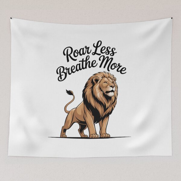 Item preview, Golden Lion Roar Less Breathe More Quote designed and sold by 108stillness.