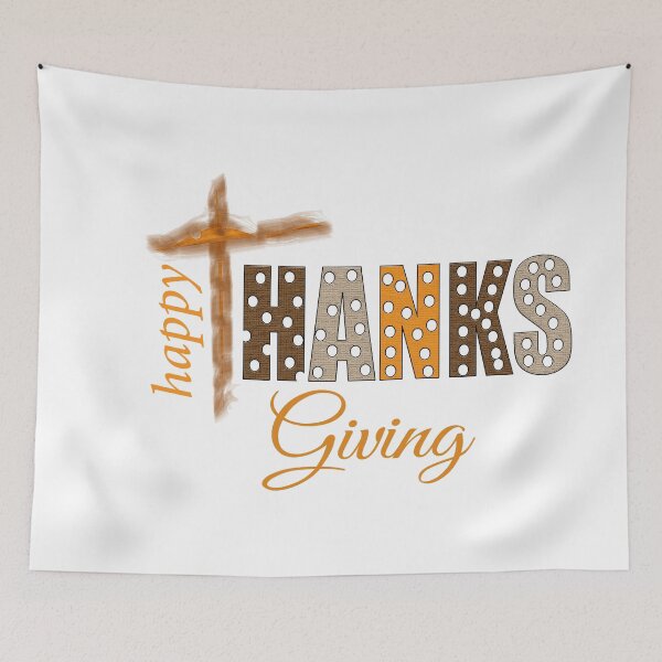 Item preview, Happy Thanksgiving Christian Faith Cross Typography Graphic Fall Season Autumn Holiday Gift Vector Art Shirt Apparel Design Celebration designed and sold by Carftora786.