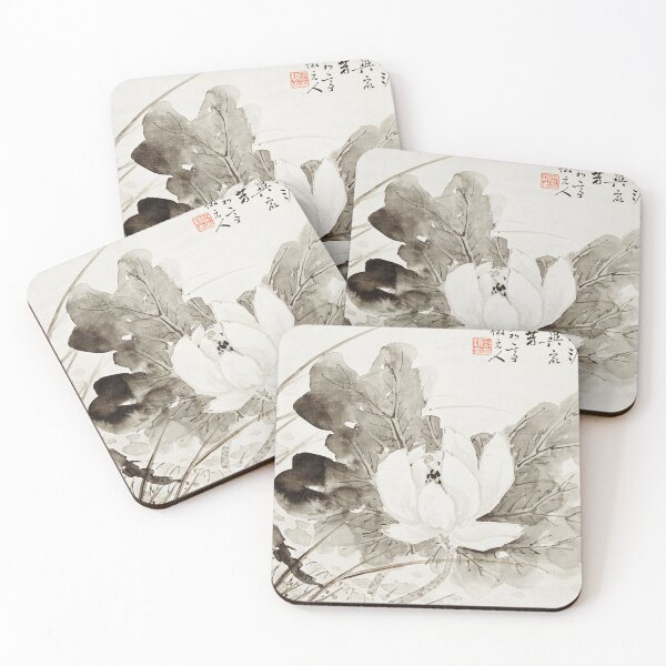Item preview, Japanese blooming lotus (19th century) vintage painting by Taki Katei designed and sold by AngyDesigns49.