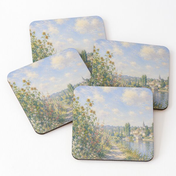 Item preview, Golden Sunflowers Along a French Riverside Path – Summer Impressionist Landscape designed and sold by Amalia Gutyz.