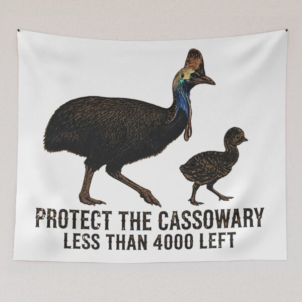 Item preview, Protect Cassowary Family Endangered Queensland Wildlife Conservation designed and sold by Yellowriversss.