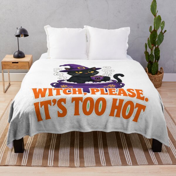 Item preview, Witch Please It's Too Hot Funny Black Cat Witch Halloween Sticker designed and sold by DTSA.