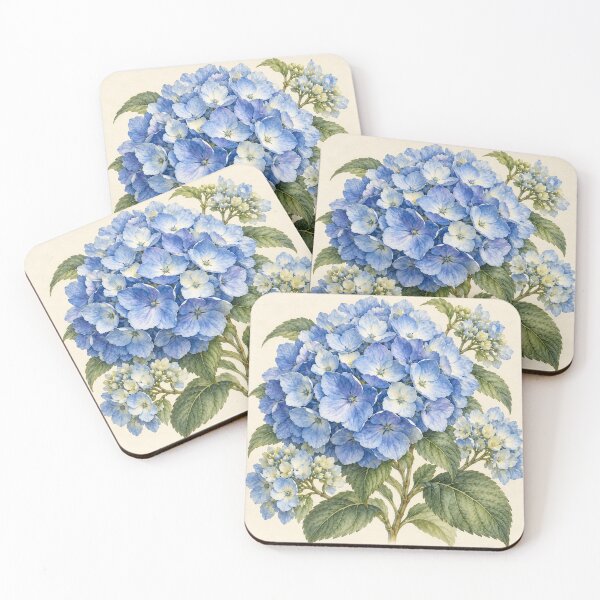 Item preview, Vintage Blue Hydrangea Watercolor Botanical Floral Art designed and sold by AppareIIndustry.