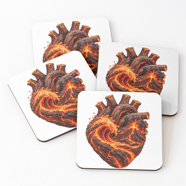 Item preview, Volcanic Lava Heart with Dollar Sign Smoke – Fiery Gothic Fantasy Ar designed and sold by The Happiness Market .