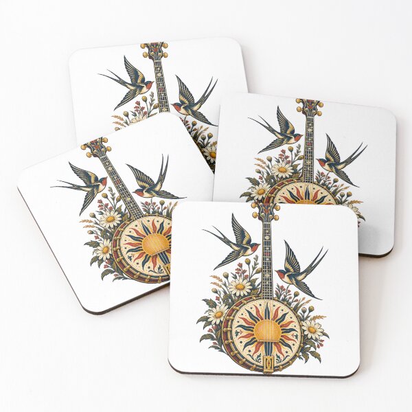 Item preview, Wildflower Banjo Folk Music Illustration designed and sold by TeNovaStudio.