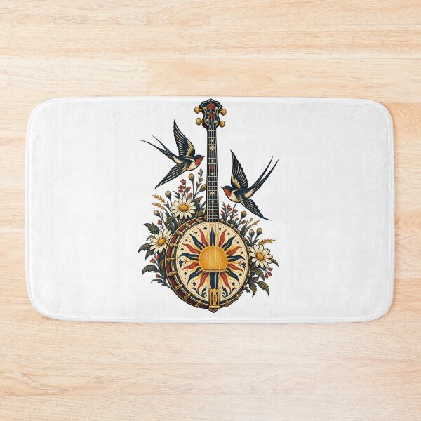 Item preview, Wildflower Banjo Folk Music Illustration designed and sold by TeNovaStudio.