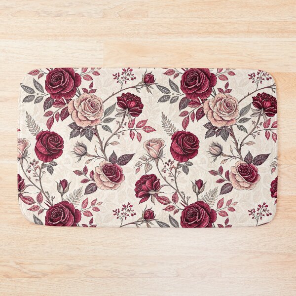 Item preview, Vintage Burgundy Winter Rose Pattern designed and sold by Storybook Botanica.