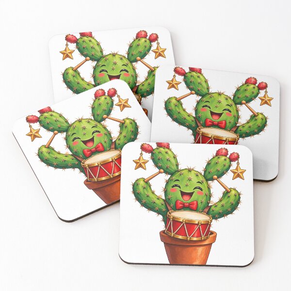 Item preview, Christmas Cactus Festive Drummer Illustration designed and sold by TeNovaStudio.