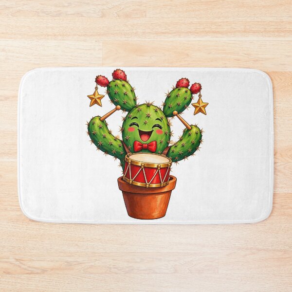 Item preview, Christmas Cactus Festive Drummer Illustration designed and sold by TeNovaStudio.