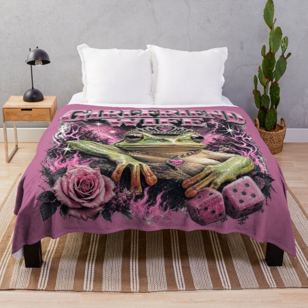 Item preview, Girlfriend Wife Frog Art | 90s Bootleg Crowned Toad Pink Roses Couple Gift designed and sold by illeN-Art-World.