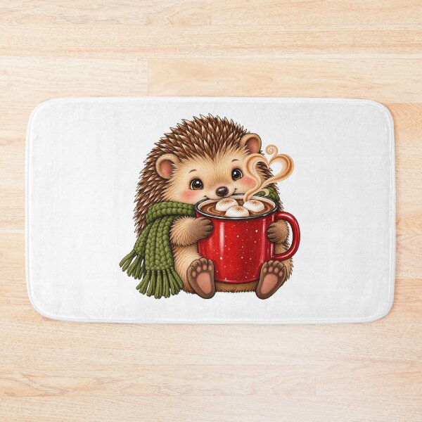 Item preview, Hedgehog Hot Chocolate Winter Cafe designed and sold by TeNovaStudio.