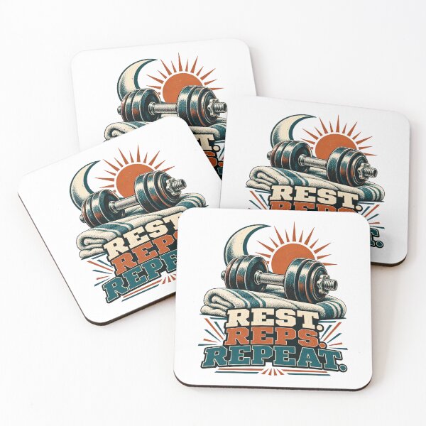 Item preview, Rest Reps Repeat Gym Recovery Typography designed and sold by TeNovaStudio.