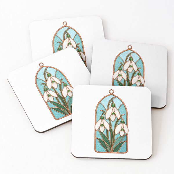 Item preview, Snowdrop Stained Glass Suncatcher Art designed and sold by Philippa Shop.