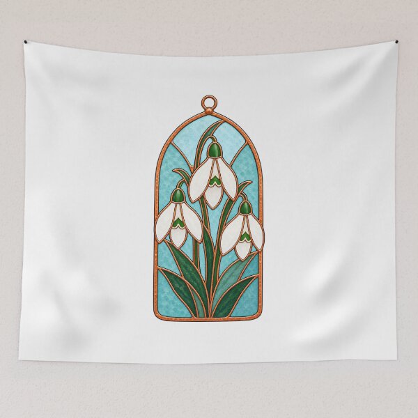 Item preview, Snowdrop Stained Glass Suncatcher Art designed and sold by Philippa Shop.