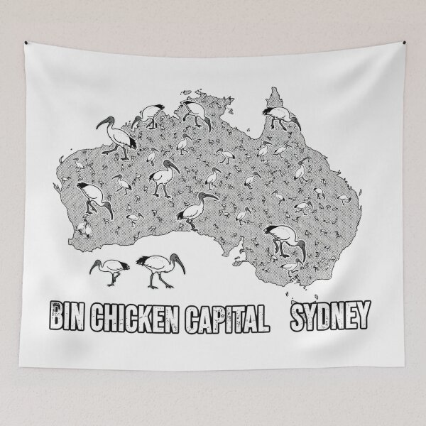 Item preview, Bin Chicken Capital Sydney Australia Map Invasion designed and sold by Yellowriversss.