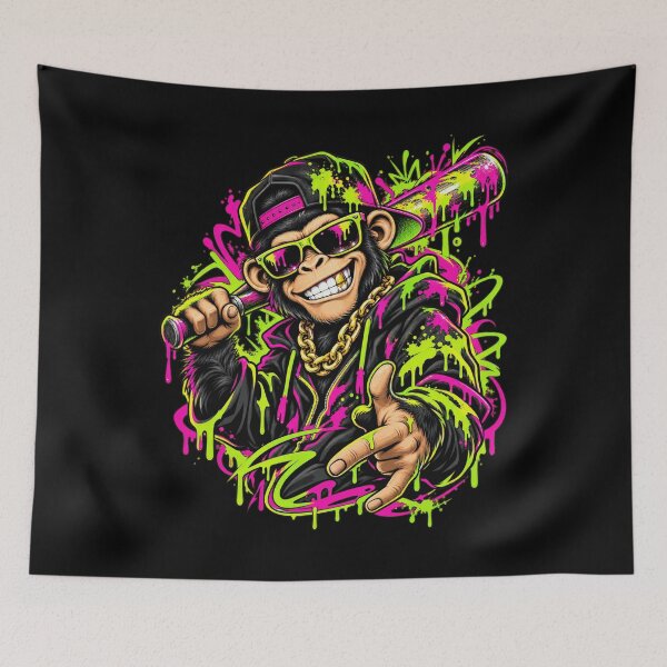 Item preview, Urban Street Monkey Vibrant Graffiti Graffitimonkey Classic designed and sold by adiencarteras.
