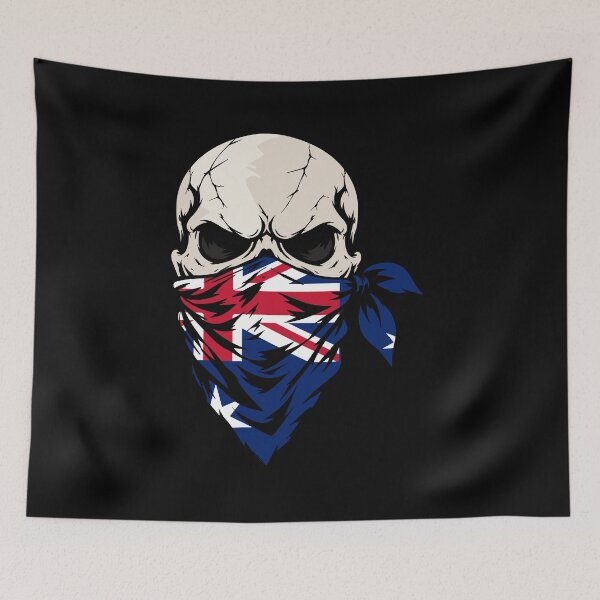Item preview, Australia Bandana Skull - Aussie Flag Biker Skull  designed and sold by Marshallamoakohene.