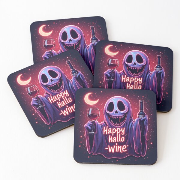 Item preview, Happy Hallo-Wine Ghost Cheers Wine Lover Pun designed and sold by FusionCipher.