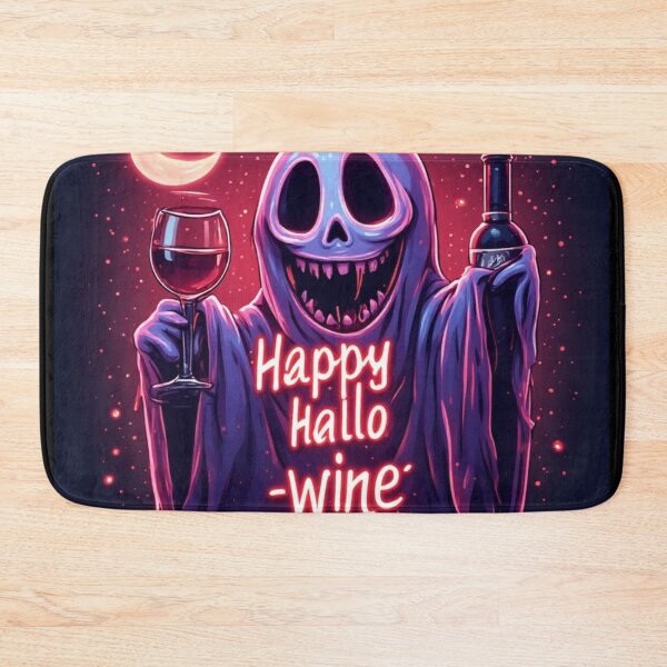 Item preview, Happy Hallo-Wine Ghost Cheers Wine Lover Pun designed and sold by FusionCipher.